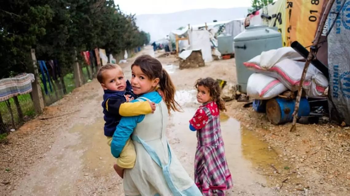 Informeel Tentenkamp in de Bekaavallei, Libanon