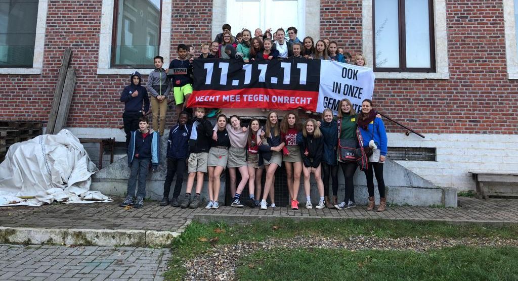 CHiro in Hoegaarden, klaar voor de deur-aan-deur-actie, 11.11.11 campagne 2019