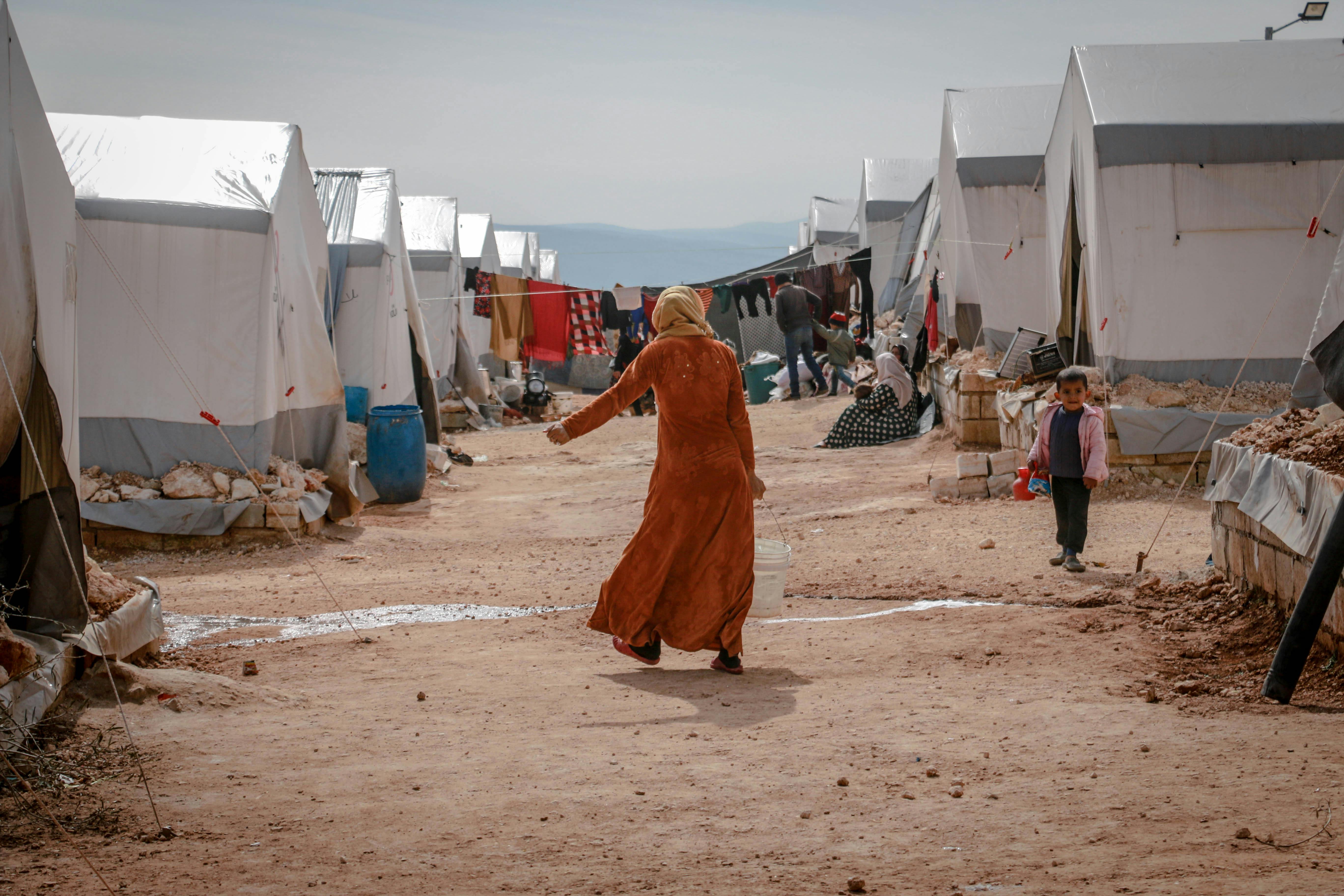 Syrische vrouw in vluchtelingenkamp