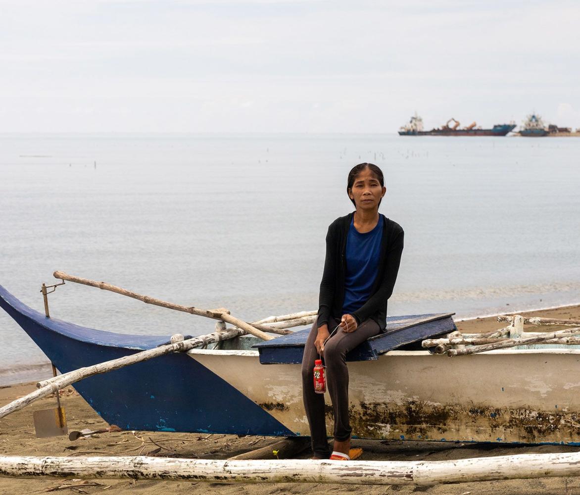 Alayma uit Palawan op een boot.