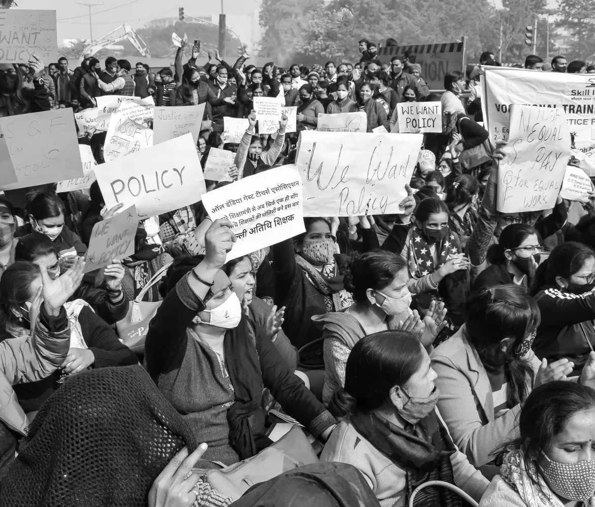 India - mensen komen op voor internationale solidariteit