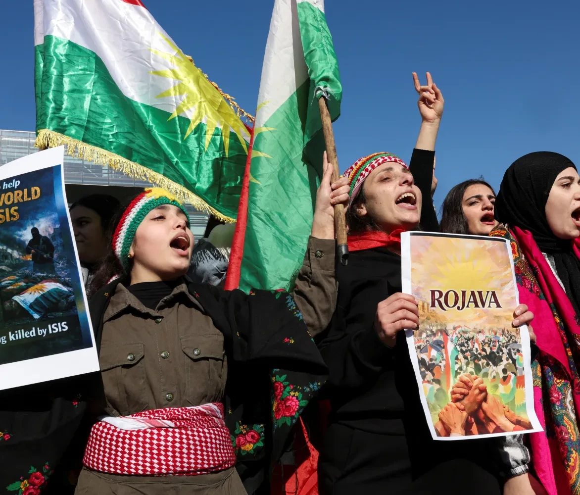 Koerdisch protest in Syrië
