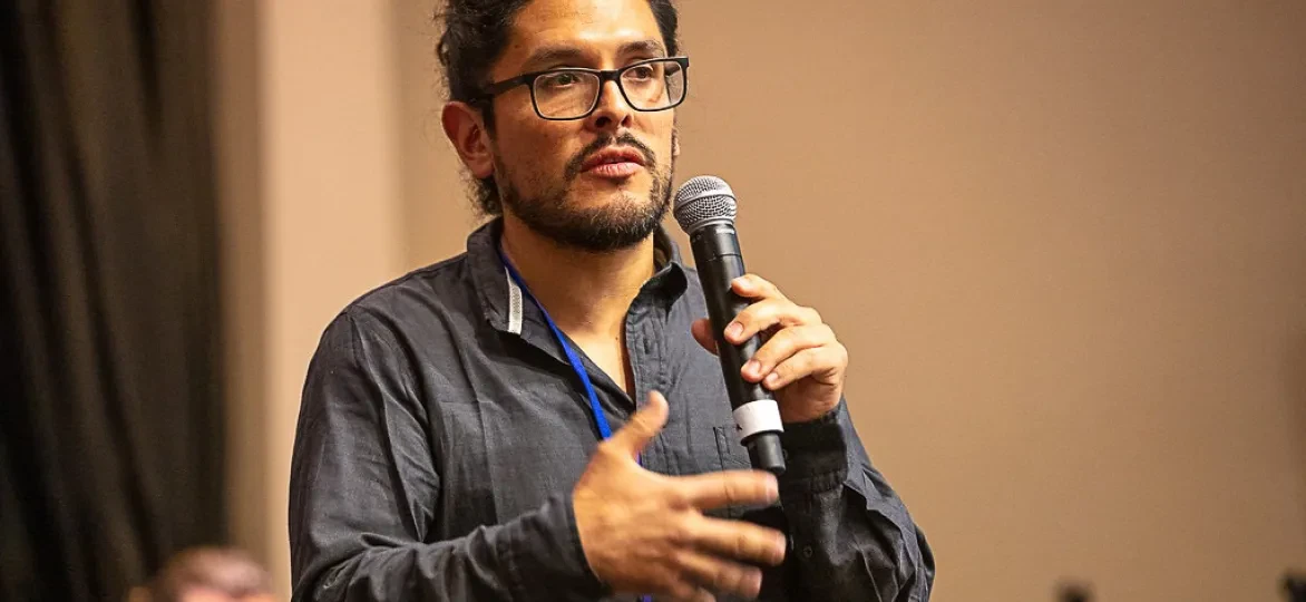 Martin Vilela tijdens een lezing