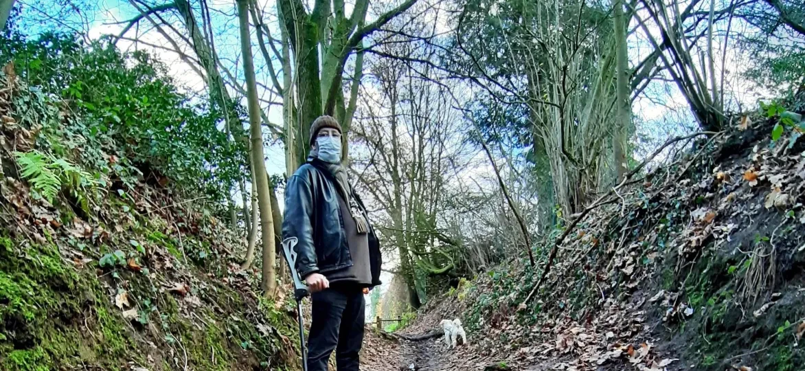 Stef tijdens zijn voorbereiding voor de beklimming van zijn persoonlijke Himalaya.