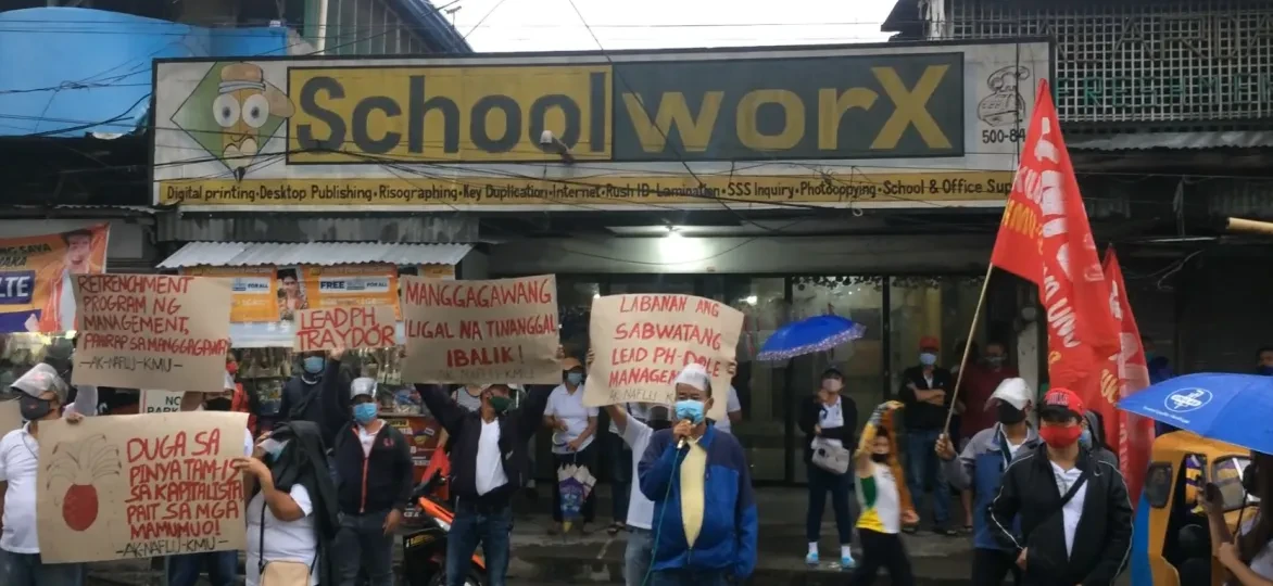 Werknemers protesteren tegen Dolefil