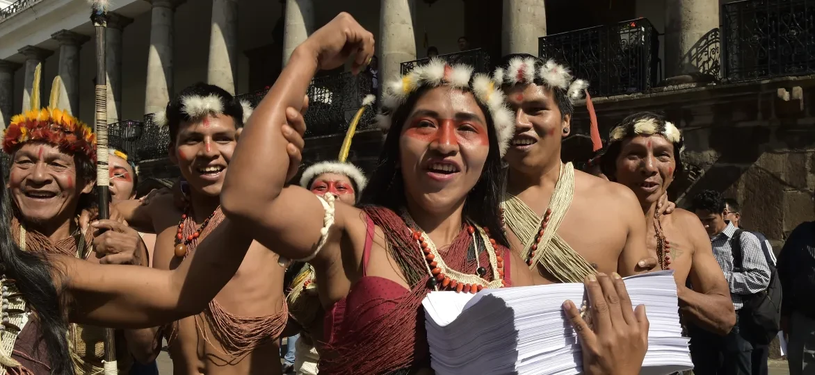 Activisten vieren dat olie in de grond blijft in Yasuni