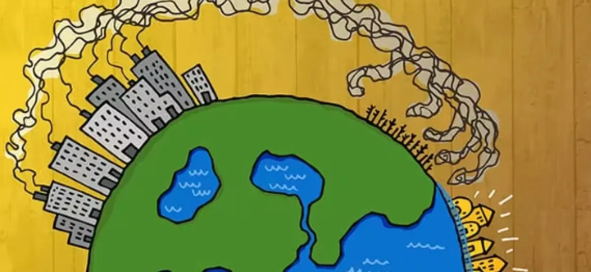 Educatieve tool klimaat en gender cartoon wereldbol