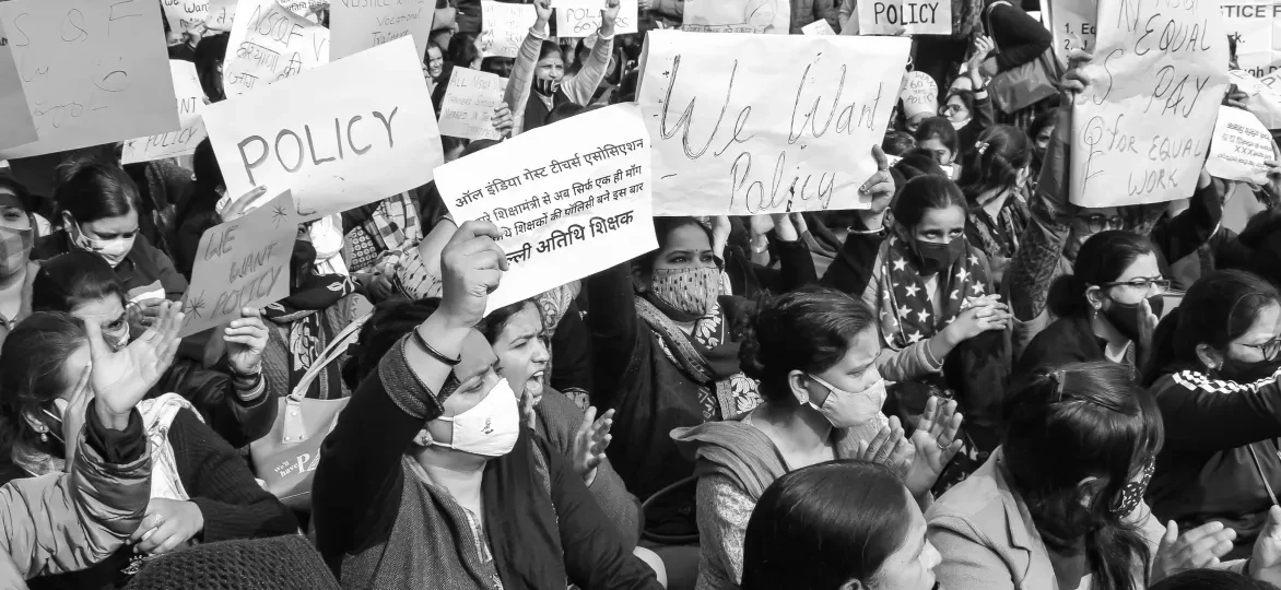 India - mensen komen op voor internationale solidariteit