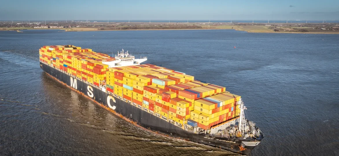 MSC schip in de Haven van Antwerpen