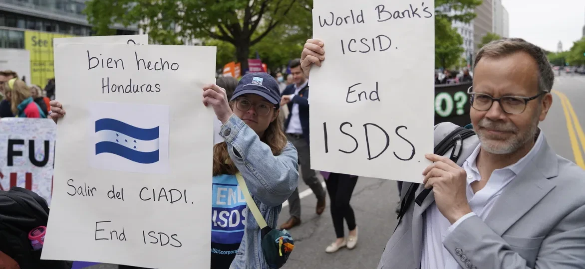Protest tegen ISDS in de straten van Honduras