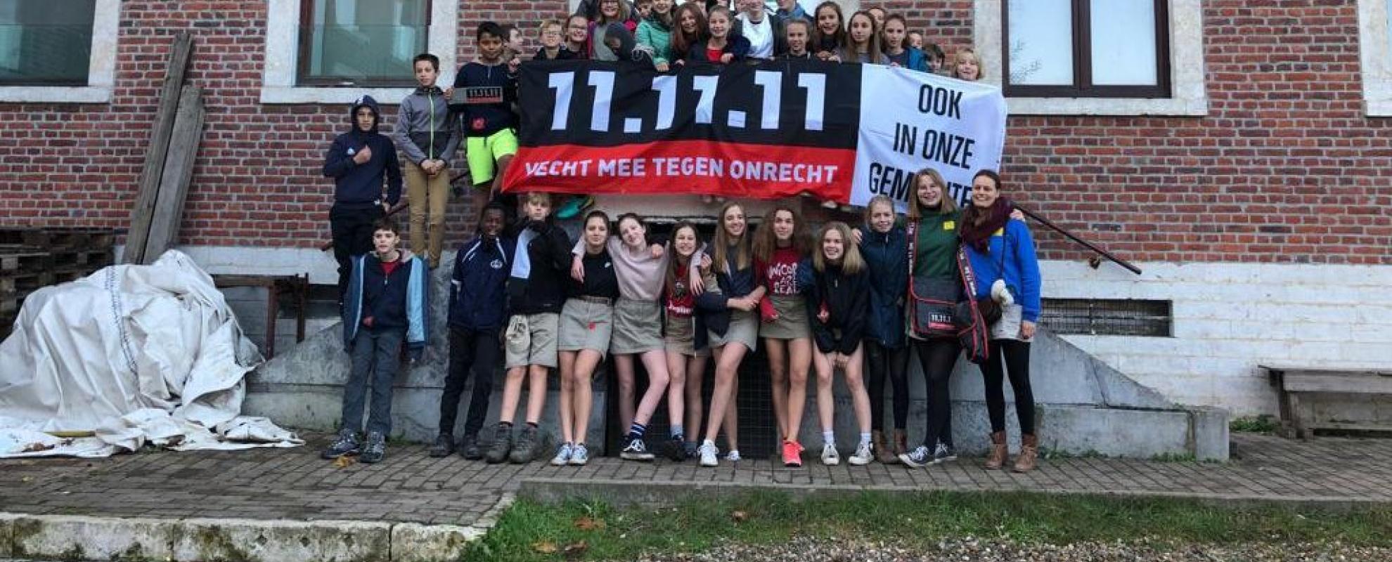 CHiro in Hoegaarden, klaar voor de deur-aan-deur-actie, 11.11.11 campagne 2019