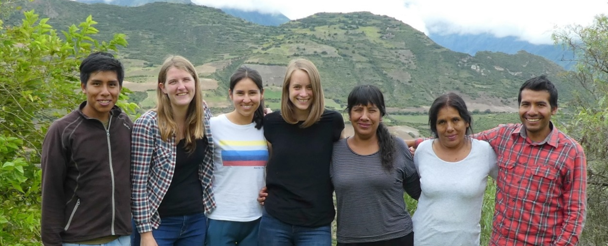 Jongeren op bezoek bij project in de Andes