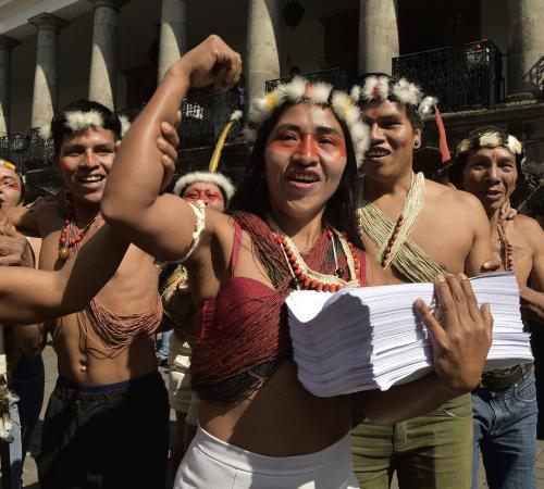 Activisten vieren dat olie in de grond blijft in Yasuni