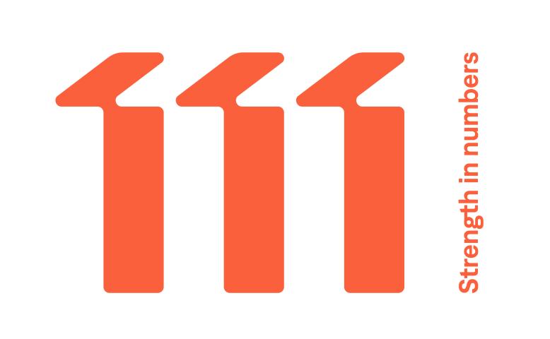 Logo 11.11.11 met verticale tagline rechts
