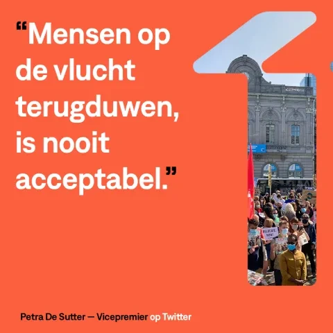 Pushbacks - Quote Petra De Sutter - Mensen op de vlucht terugduwen is nooit acceptabel