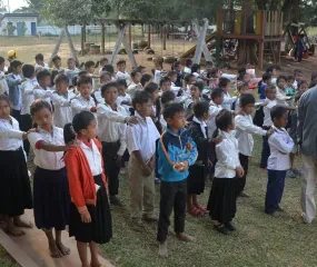 op bezoek in de lagere school