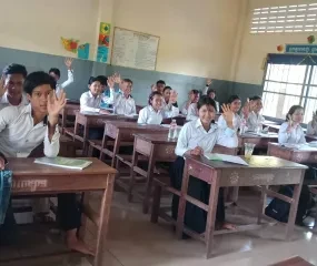 Leerlingen van het derde middelbaar in Osvay