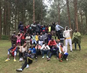 Groepsfoto bezoek watervallen