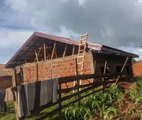 En 't dak erop juist voor de regen komt ...