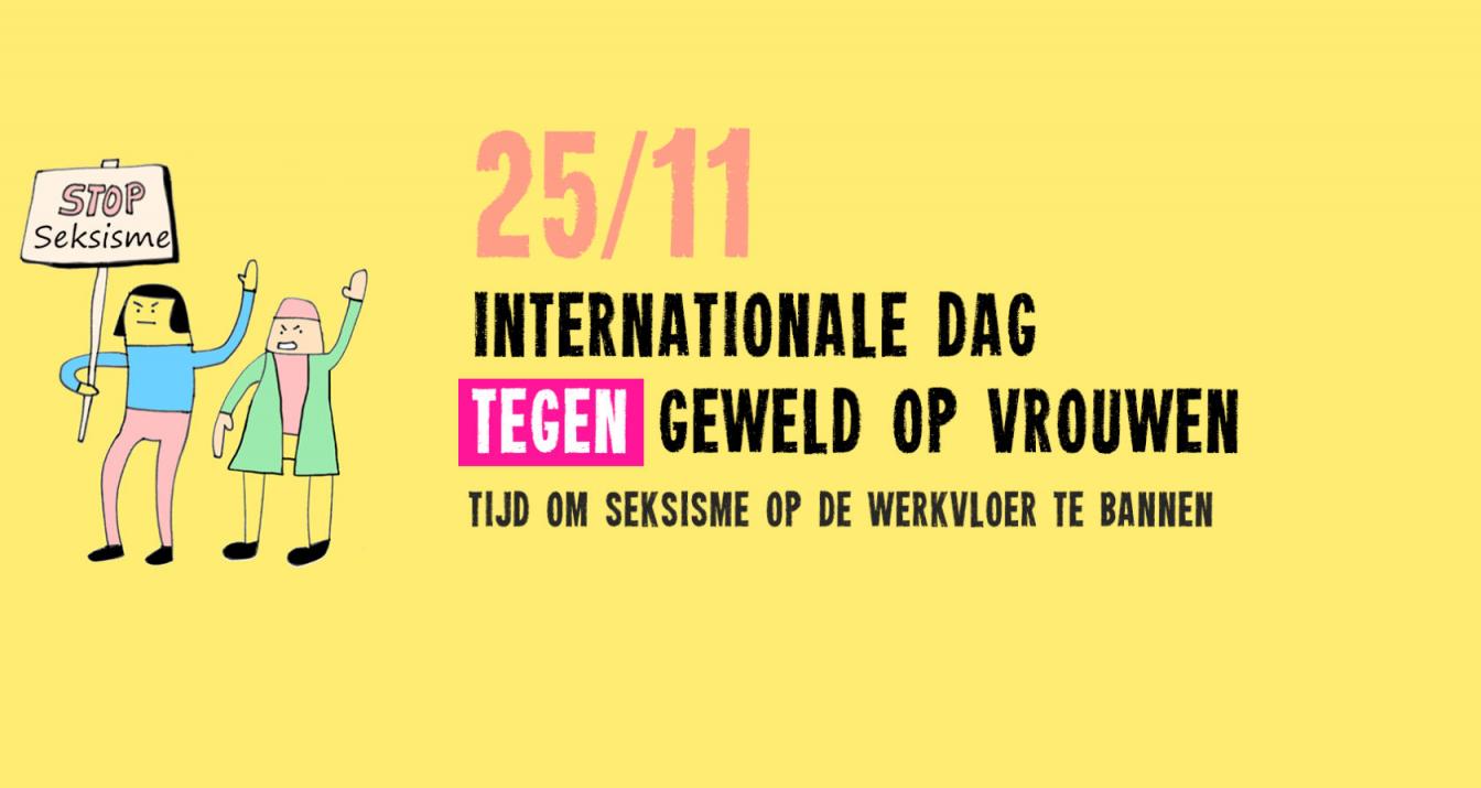 banner internationale dag tegen geweld op vrouwen