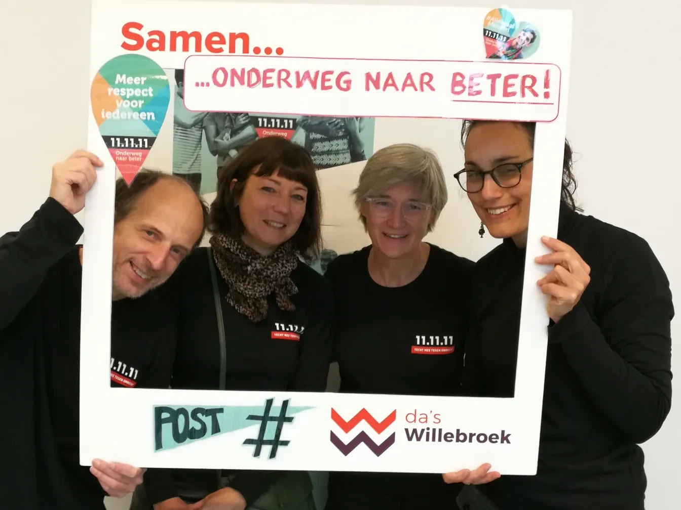 Foto met Yannick en haar collega-vrijwilligers