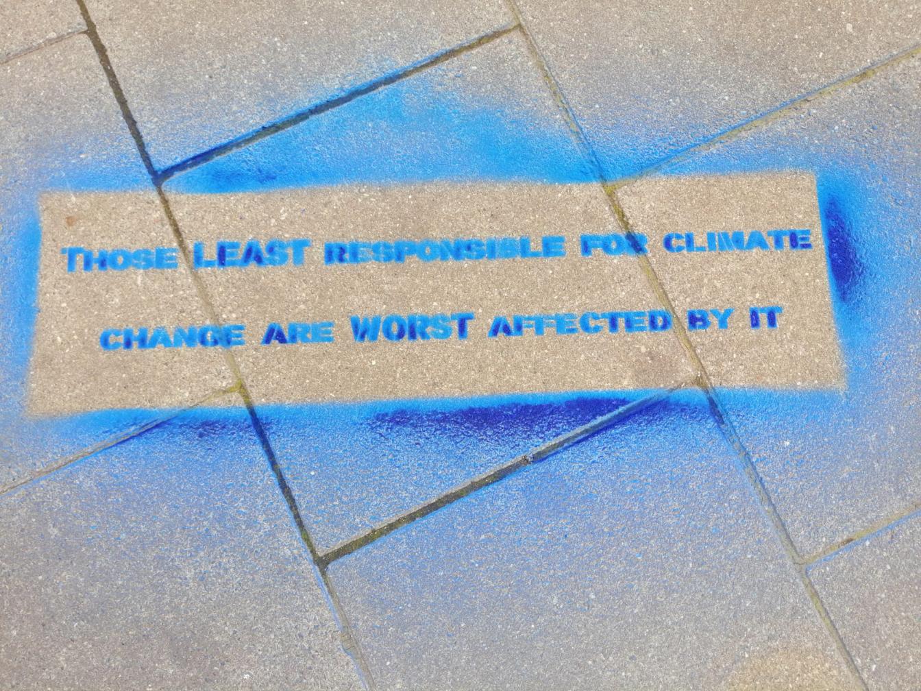 Slogan 'Those least responsible for climate change are worst affected by it'
