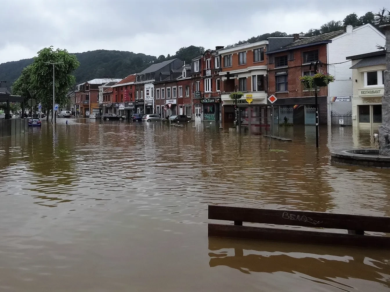 Ourthe-vallei - Overstroming in België op 16 juli 2021