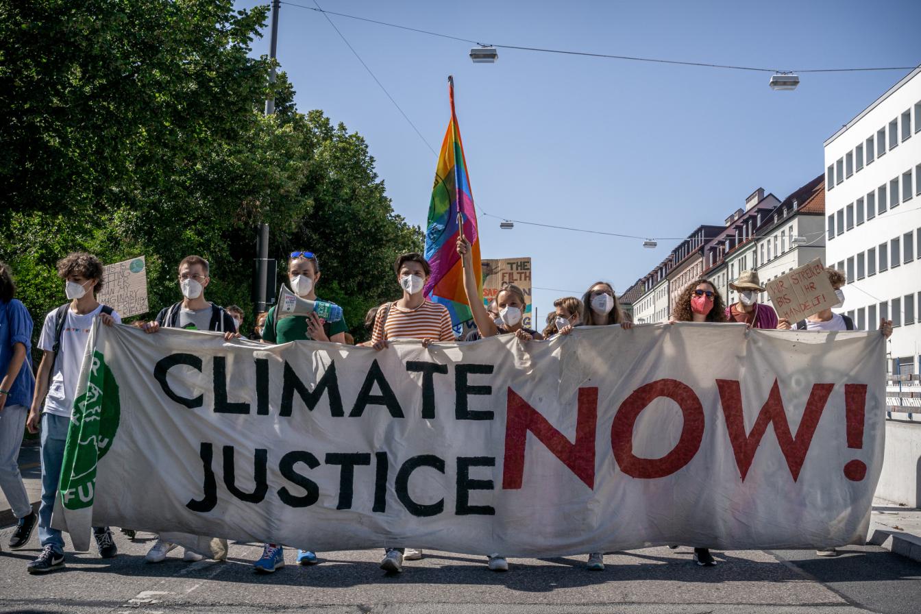 Manifestatie voor klimaatrechtvaardigheid in München
