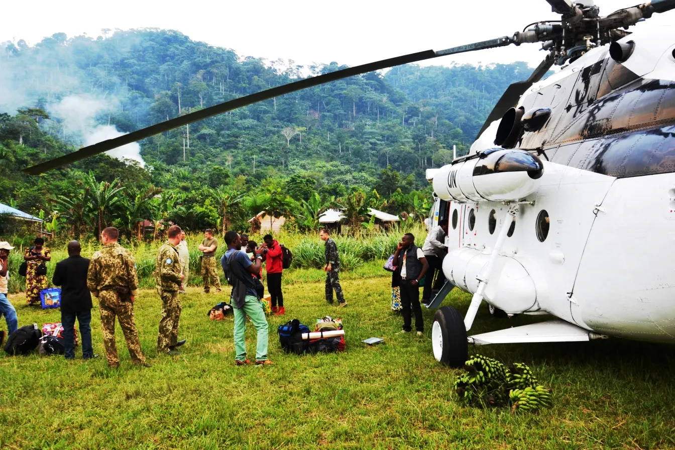 Er is een grote internationale militaire aanwezigheid in Congo