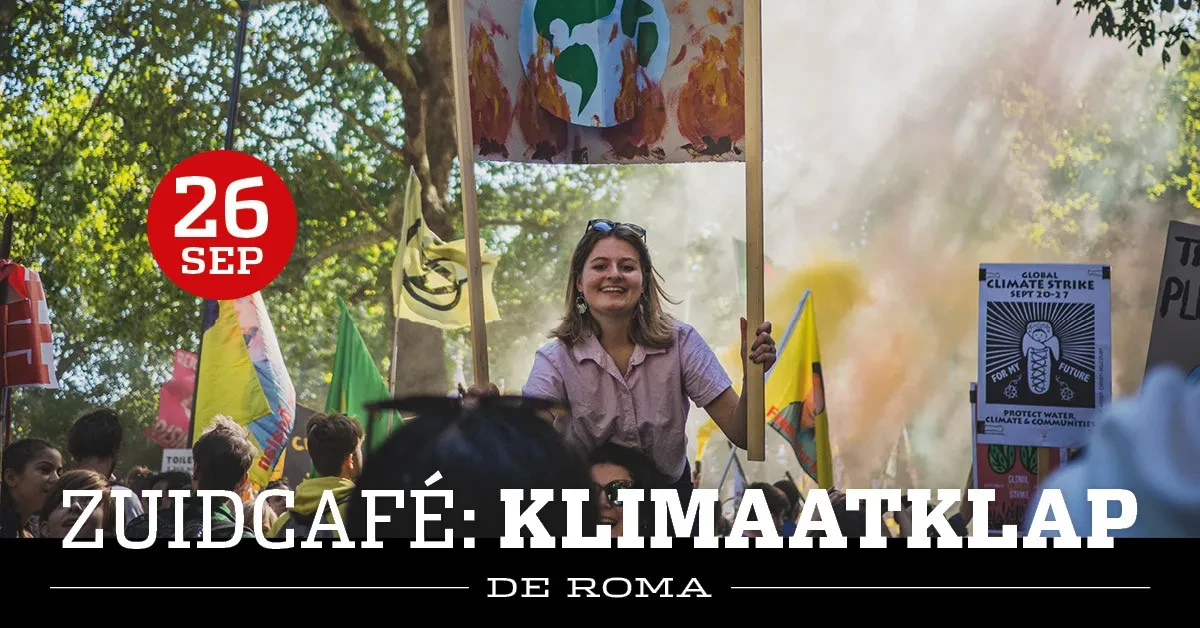 beeld van een klimaat protest actie