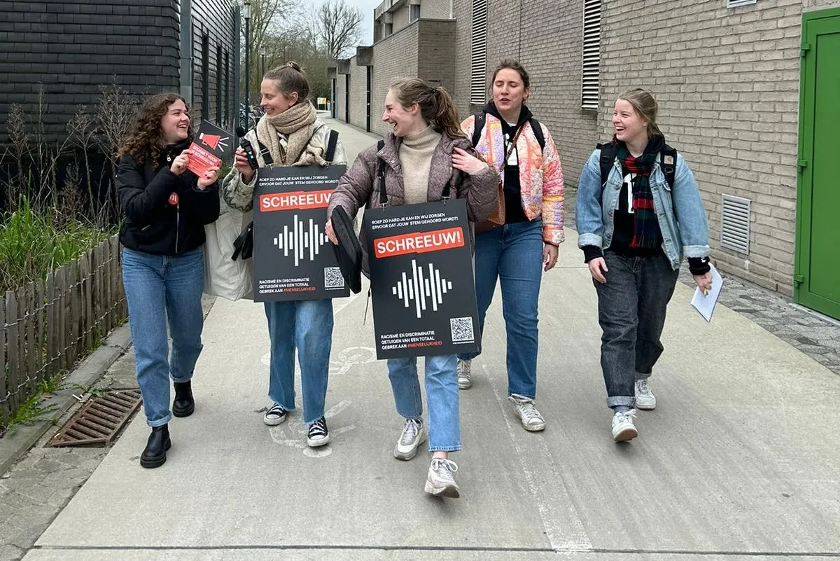 Activistenteam na de actie tegen racisme