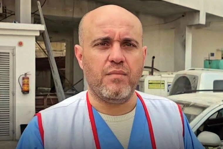 Foto Mohammed Salha, directeur van het Al Awda Ziekenhuis in Gaza