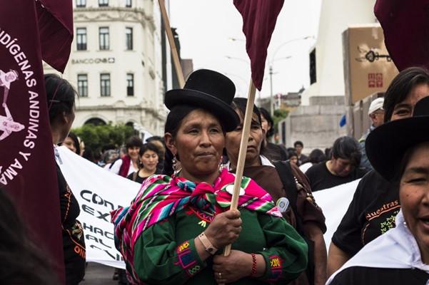 Manifestatie van inheemse volkeren in Bolivia