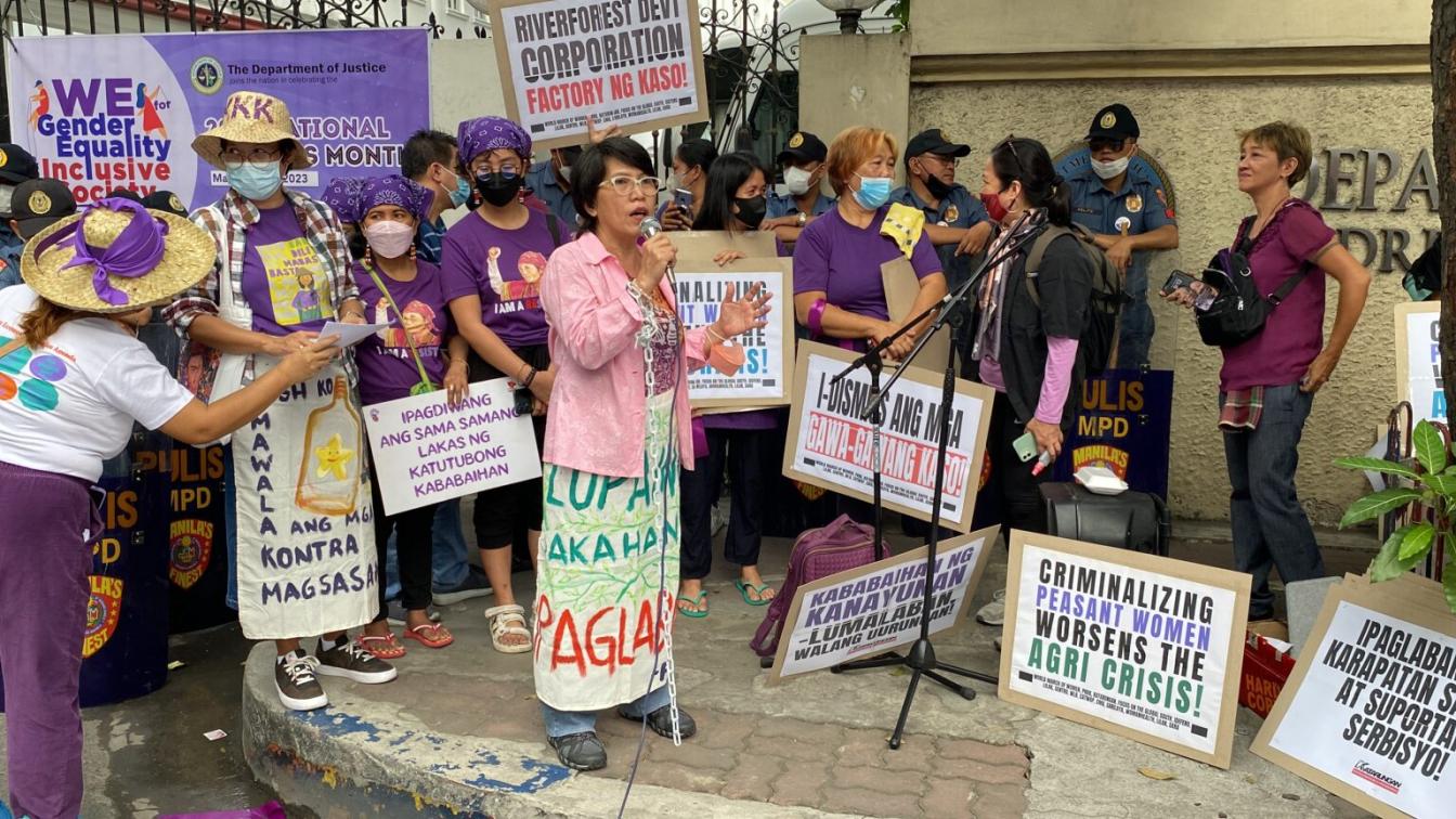 Amparo Miciano, National Coordinator of PKKK, calls on the PH government to support women farmers and address the persistent issue of criminalization of land rights.