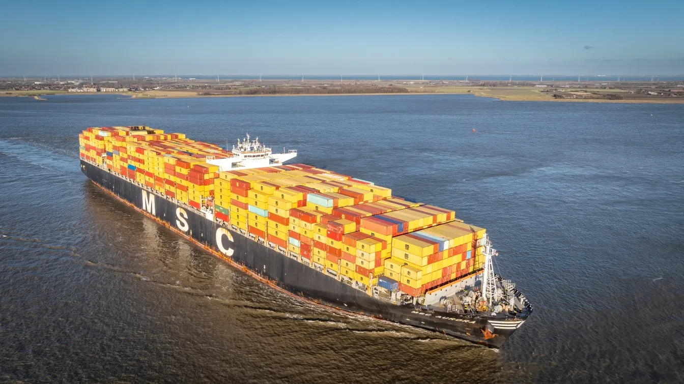 MSC schip in de Haven van Antwerpen