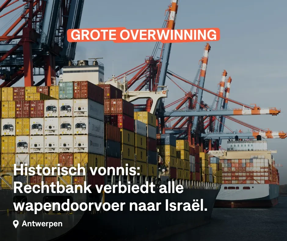 Historische vonnis: Rechtbank verbiedt alle wapendoorvoer naar Israël.