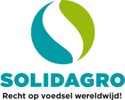 Het logo van Solidagro met daaronder de slogan Recht op voedsel wereldwijd