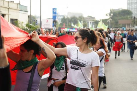 Protest voor meer vrouwenrechten in Peru