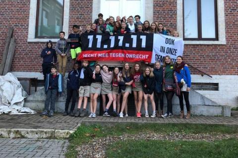 CHiro in Hoegaarden, klaar voor de deur-aan-deur-actie, 11.11.11 campagne 2019