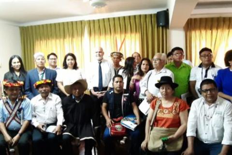 Delegatie van inheemse leiders in Peru