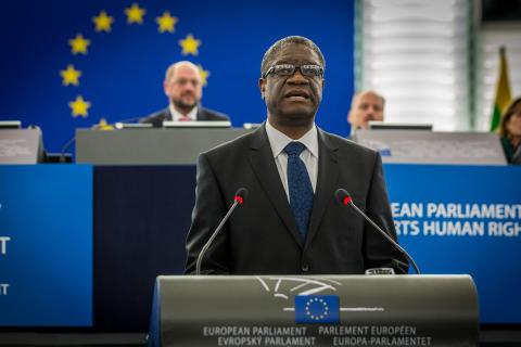 Denis Mukwege kreeg in 2014 de Sacharovprijs van het Europees Parlement