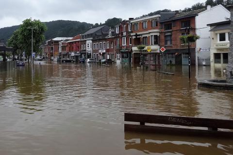 Ourthe-vallei - Overstroming in België op 16 juli 2021