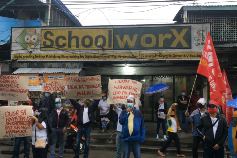 Werknemers protesteren tegen Dolefil