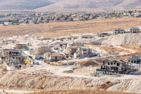 New houses being constructed at the Israeli settlement of Eldad, south of Bethlehem in the West Bank. Settlements are illegal under international law.