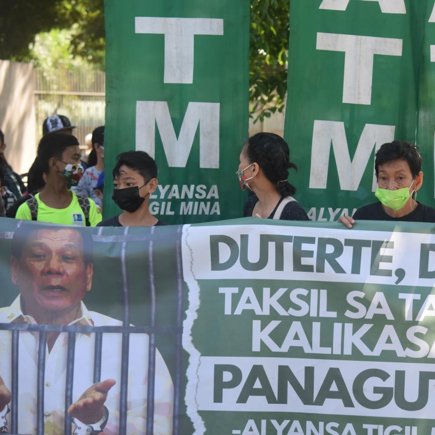 Protest tegen de regering Duterte