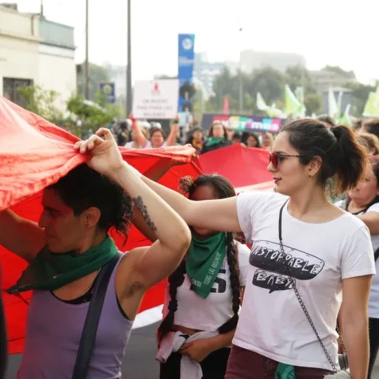 Protest voor meer vrouwenrechten in Peru