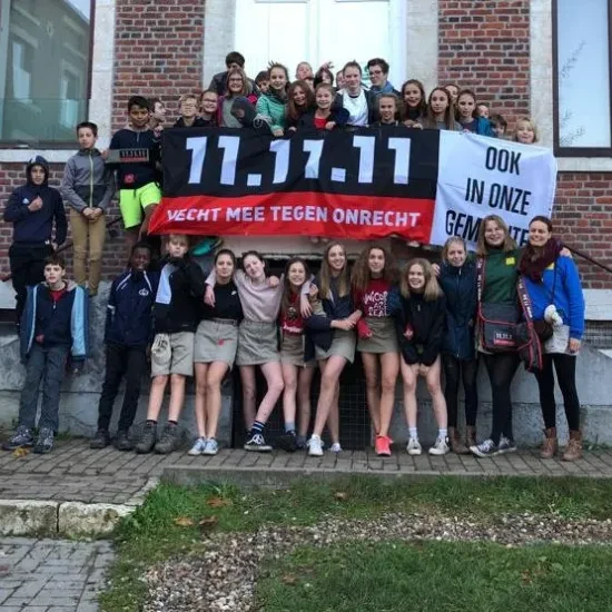 CHiro in Hoegaarden, klaar voor de deur-aan-deur-actie, 11.11.11 campagne 2019