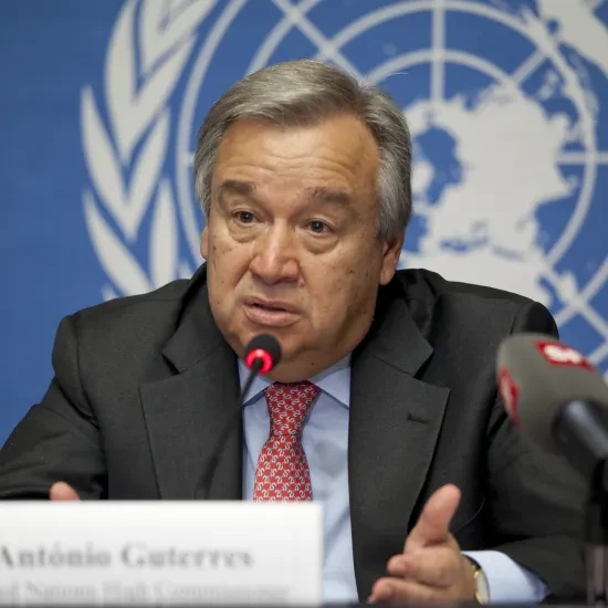 Antonio Guterres, Secretaris-Generaal van de VN.  © Eric Bridiers