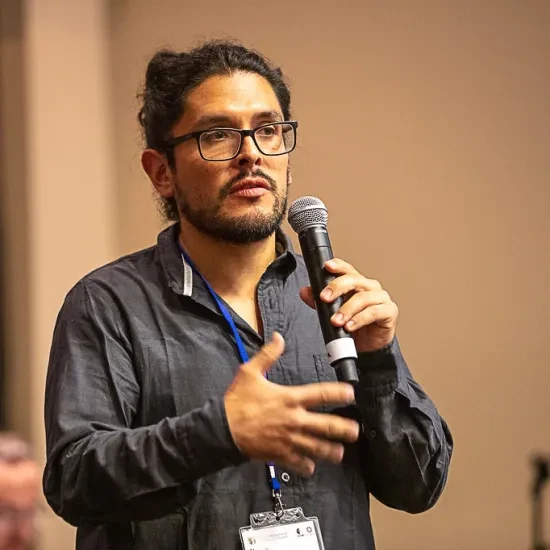 Martin Vilela tijdens een lezing