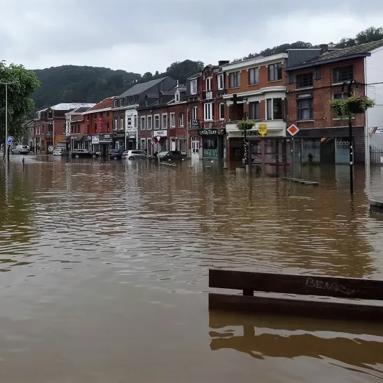 Ourthe-vallei - Overstroming in België op 16 juli 2021